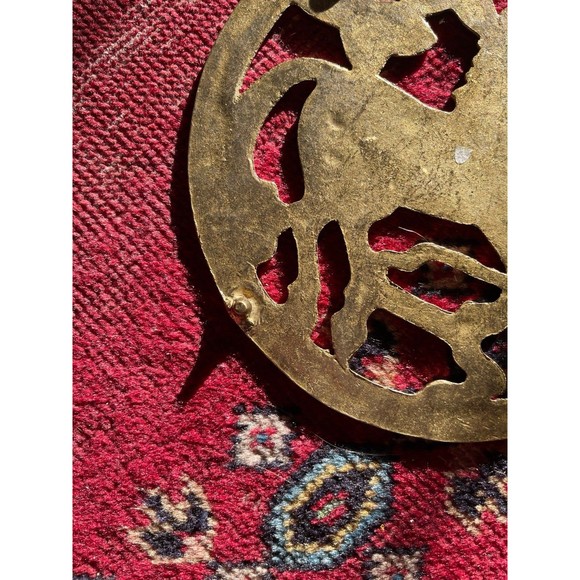 Vintage 1970s Brass Unicorn Trivet - Picture 3 of 7